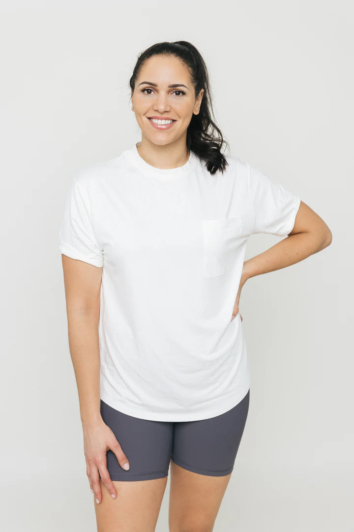 Little Bipsy Adult Bamboo Pocket Tee || Off White