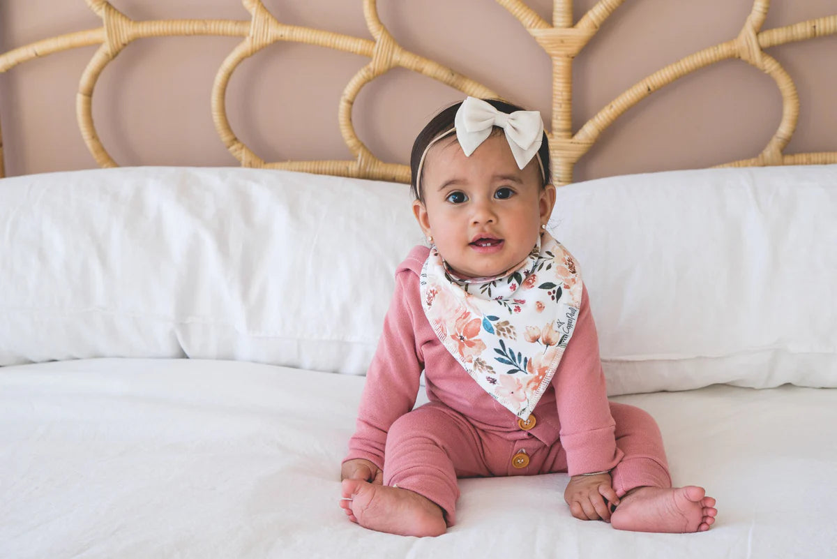 Copper Pearl Baby Bandana Bibs || Autumn