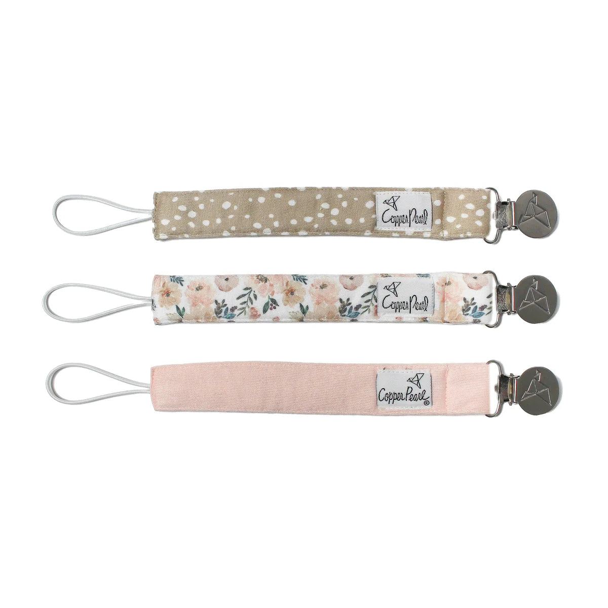 Copper Pearl Pacifier Clips || Autumn