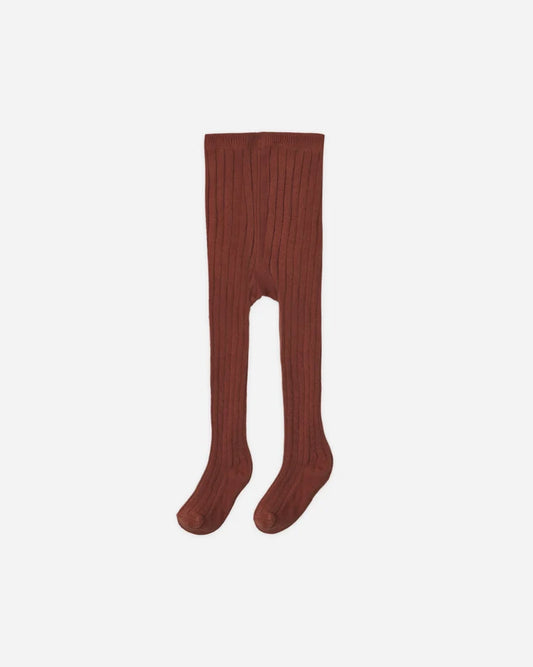 Rylee + Cru Ribbed Tights || Brick