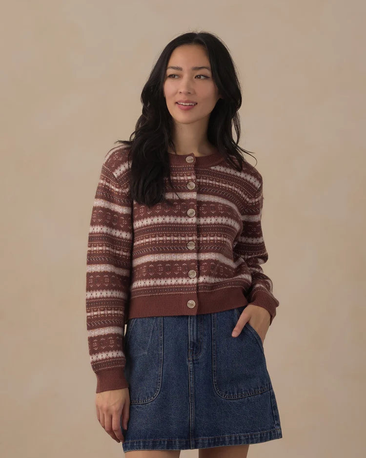 Rylee + Cru Women's Cheyenne Cardigan || Mulberry Multi-Stripe