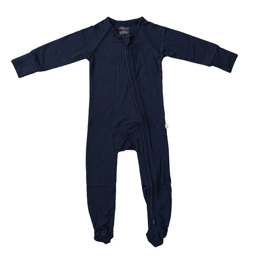 Little Lott Co. Bamboo Footie || Navy