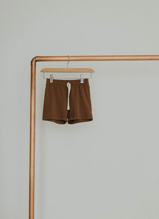 Jax and Lennon Basic Shorts || Cocoa Brown