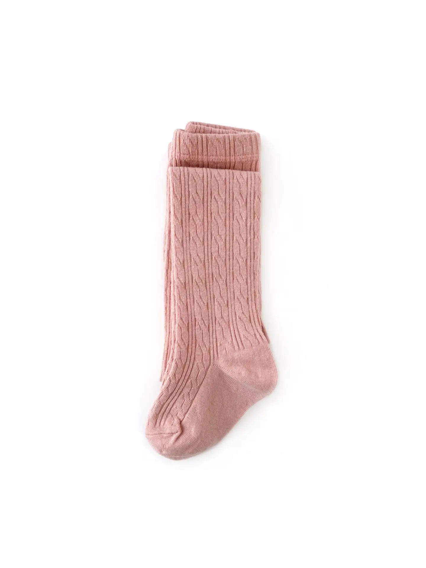 Little Stocking Co. Cable Knit Tights || Blush