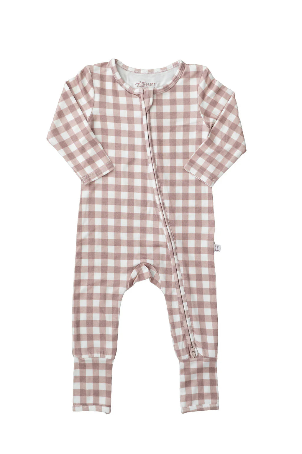 Little Lott Co. Bamboo Romper || Brown Gingham