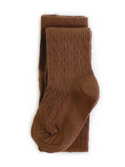 Little Stocking Co. Cable Knit Tights || Brownie