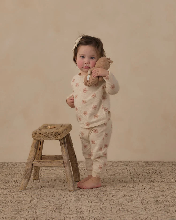 Rylee + Cru Long Sleeve Tee + Pant Set || Pink Daisies