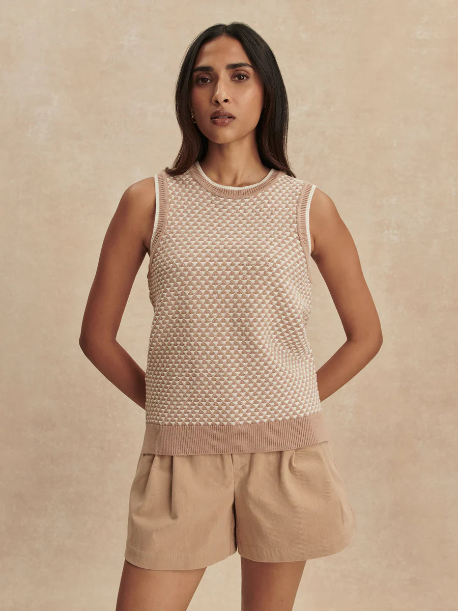 Varley Stitch Knit Tank || Light Taupe