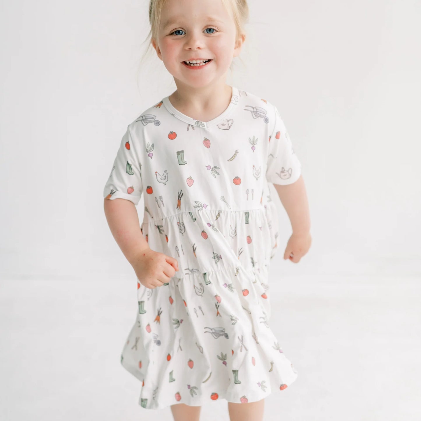 Little Lott Charlotte Tiered Dress || Tiny Gardeners