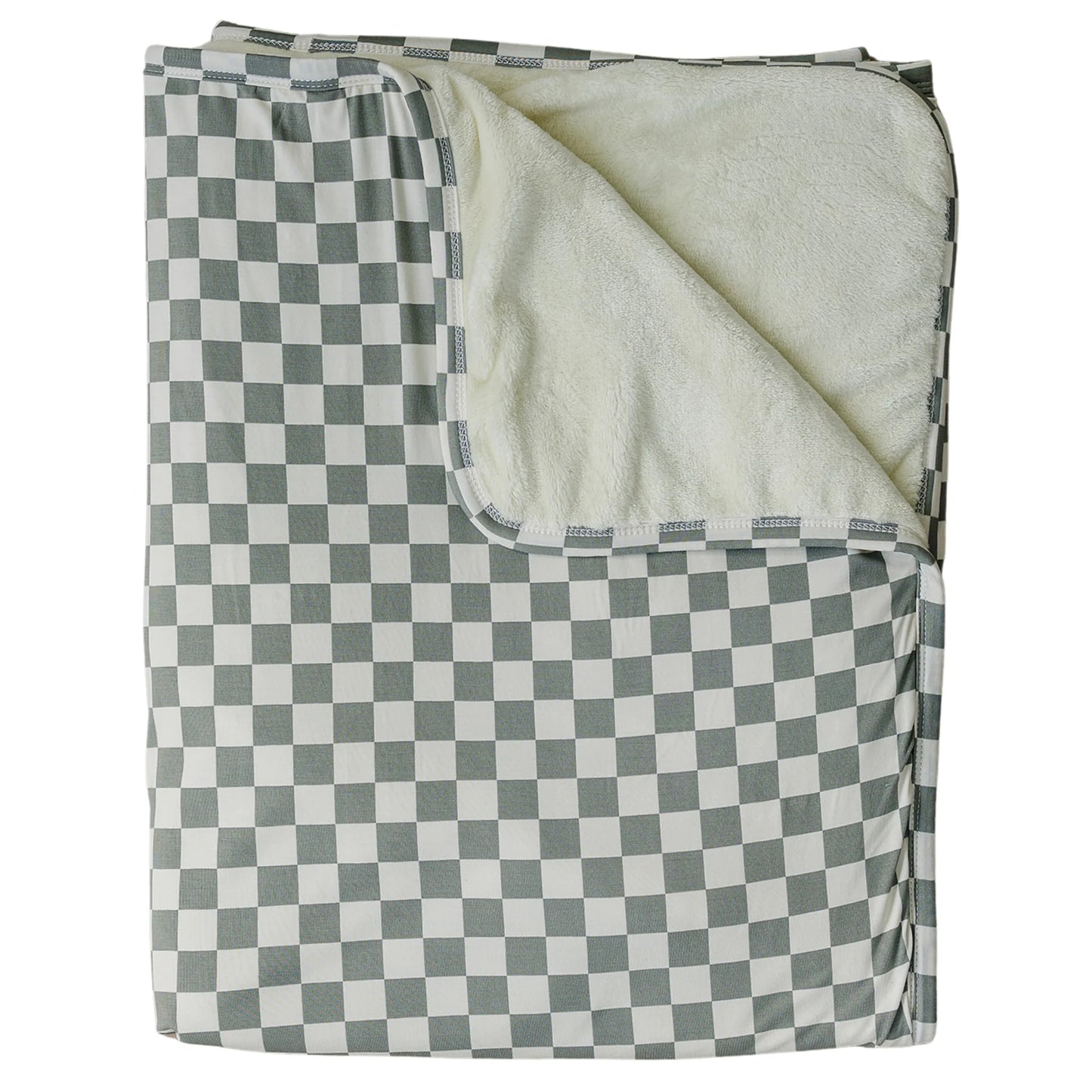 Mebie Baby Fleece Quilt || Light Green Checkered