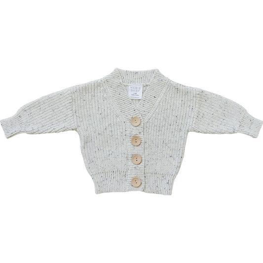 Mebie Baby Heather Grey Chunky Knit Cardigan