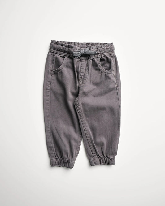 Little Bipsy Cotton Twill Joggers || Grey