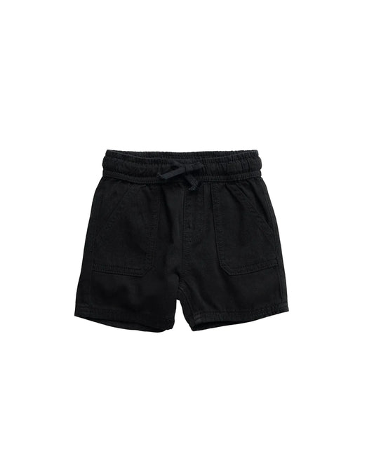 Little Bipsy Cotton Twill Shorts || Black