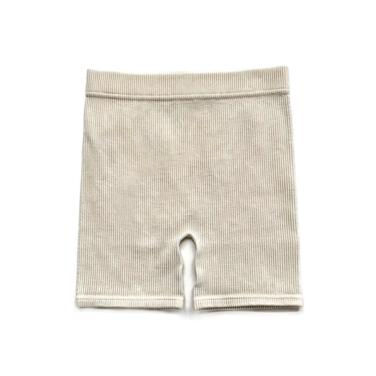 Lenox James Acid Wash Biker Shorts || Cream