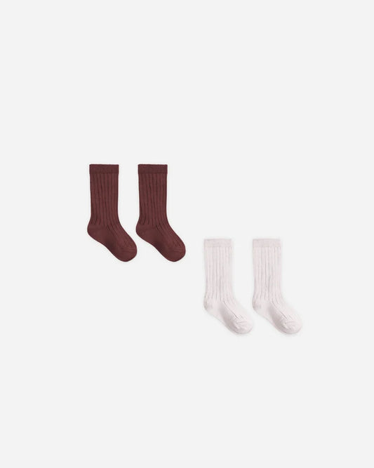 Quincy Mae Sock Set || Black Cherry, Lilac Mist