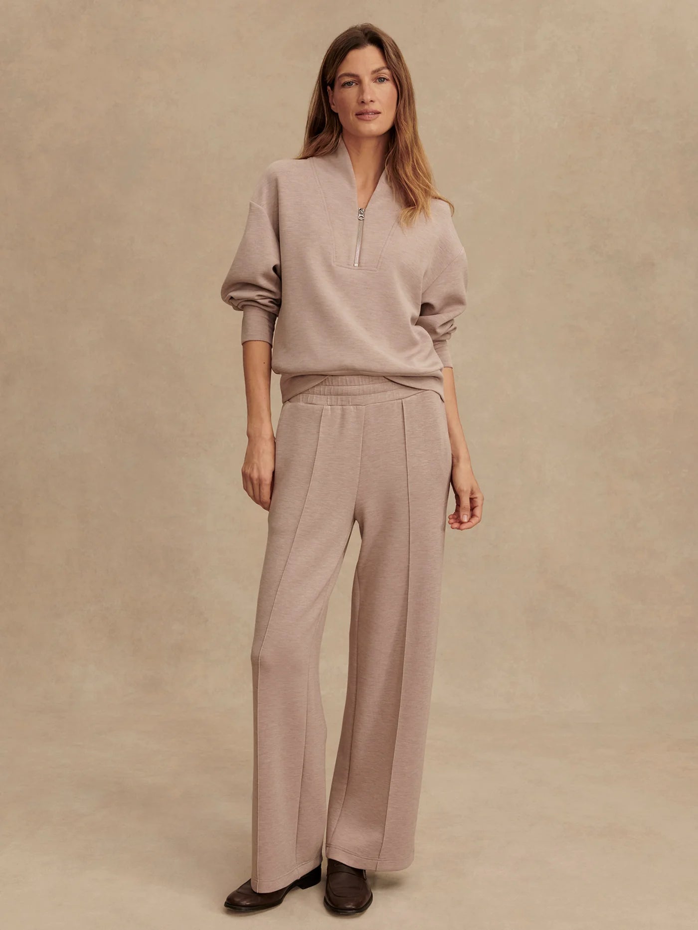 Varley Davidson Sweat || Taupe Marl