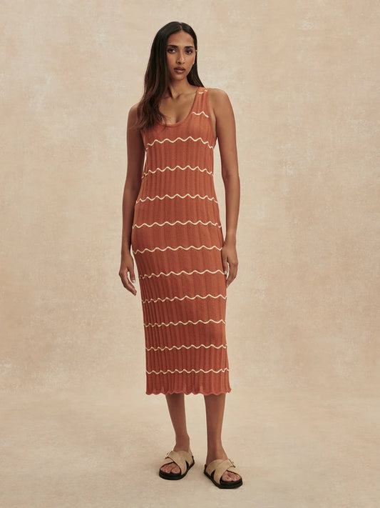 Varley Yuna Scallop Knit Dress
