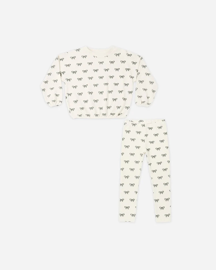 Rylee + Cru Spongy Knit Set || Evergreen Bows