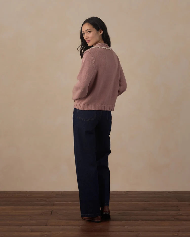 Rylee + Cru Women's Collared Cardigan || Rosewood