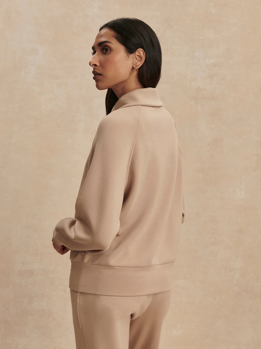 Varley Tyde Zip-Through Sweat || Light Taupe
