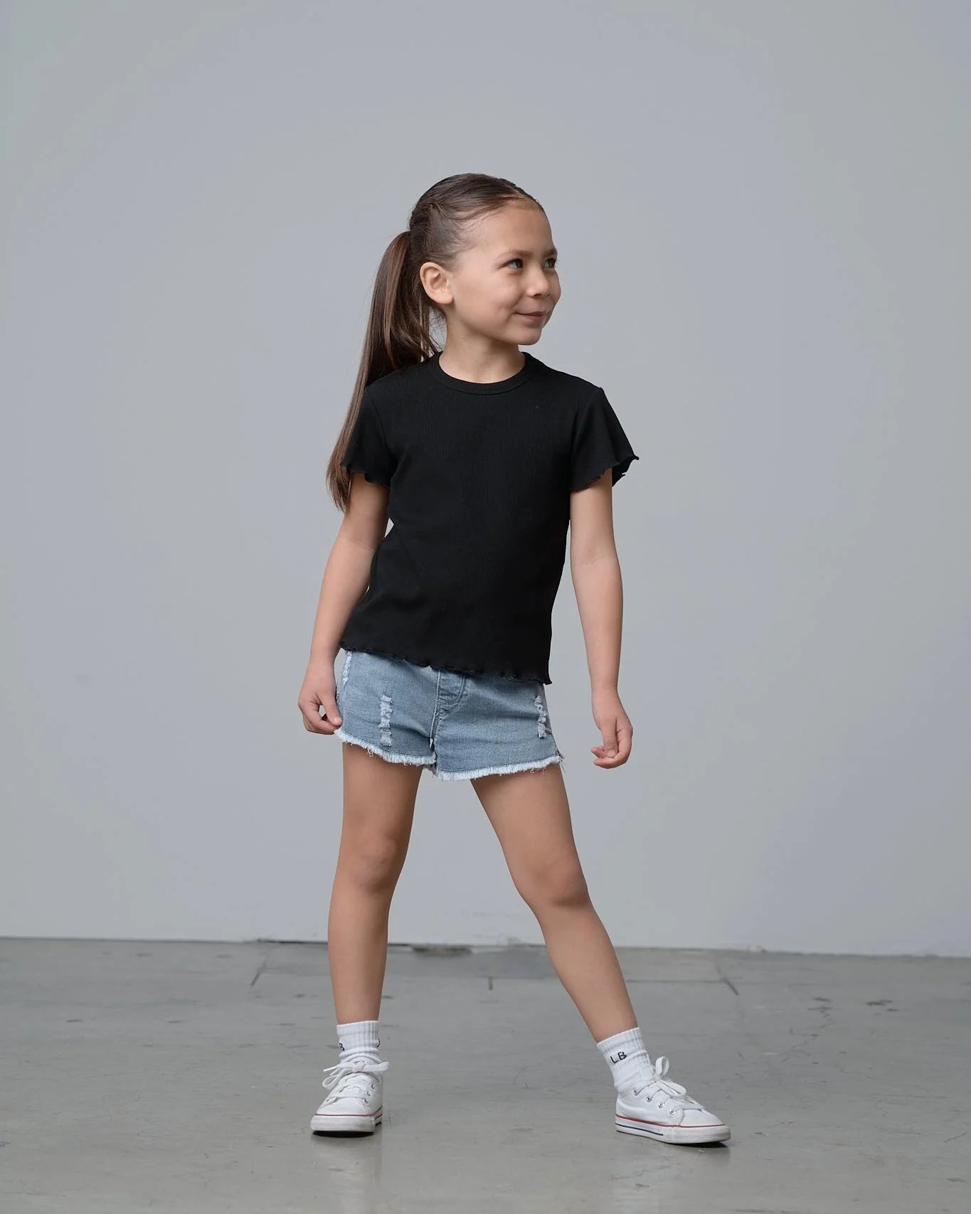 Little Bipsy Denim Shorties || Light Wash