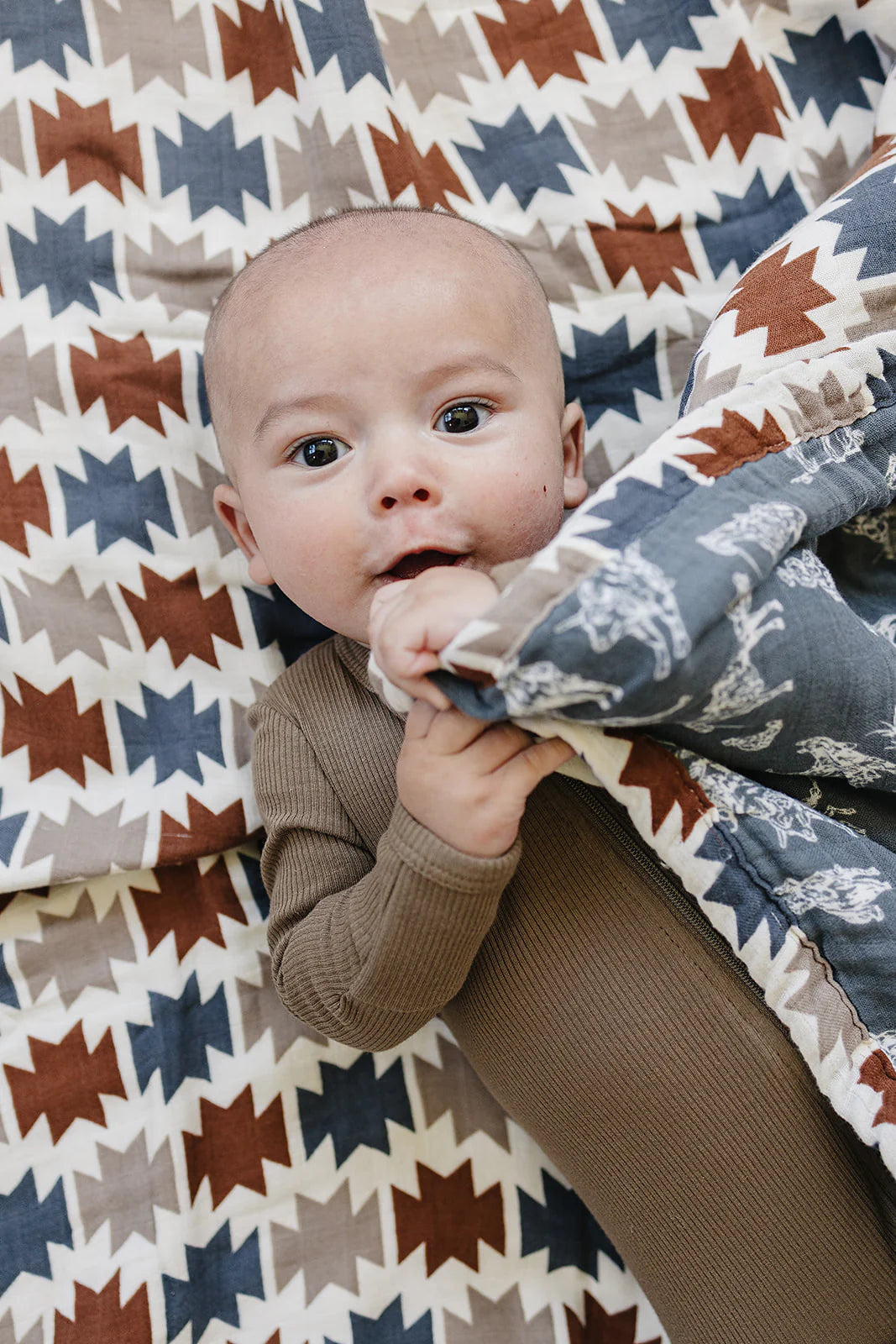 Mebie Baby Western Aztec + Wild West Muslin Quilt