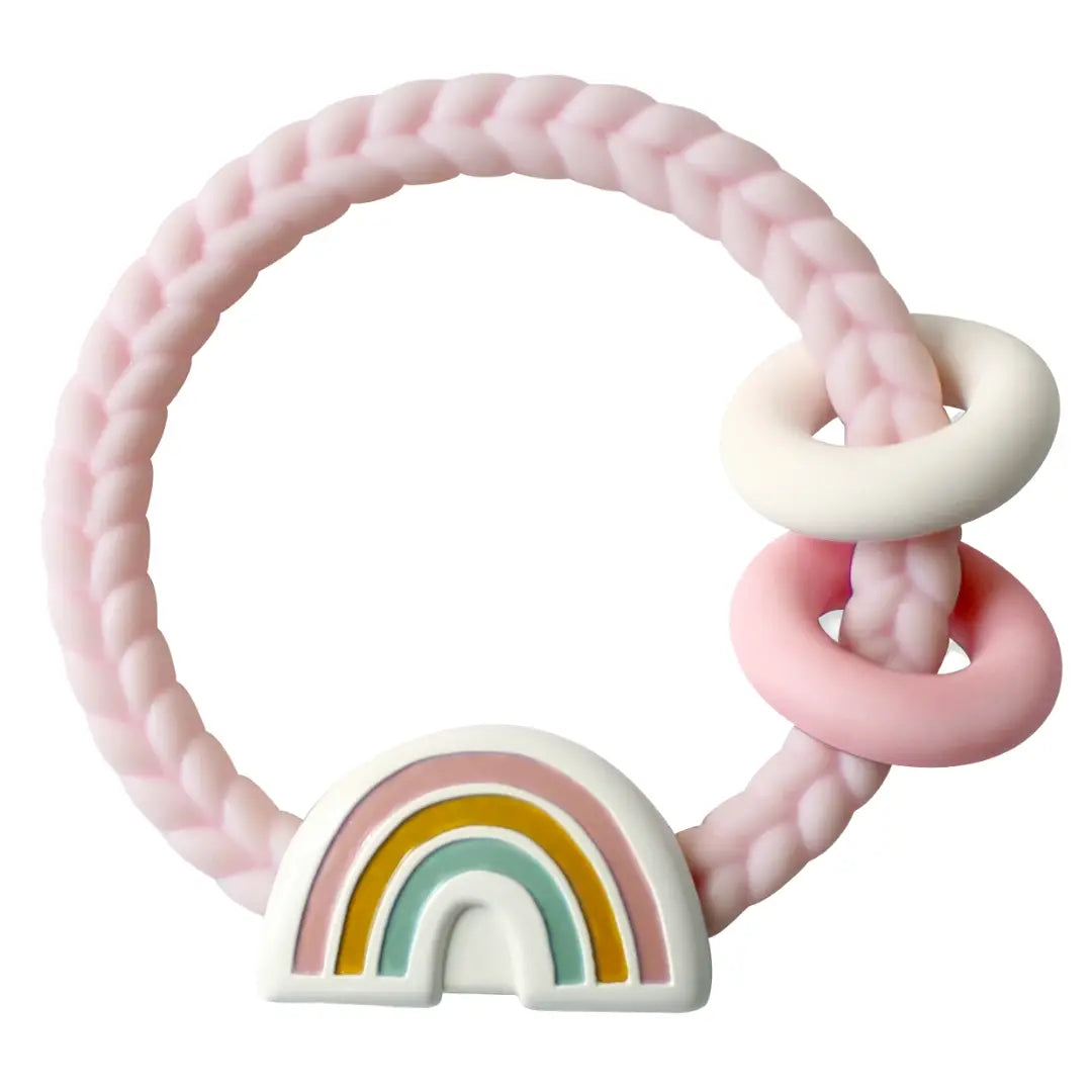 Itzy Ritzy Rattle Silicone Teether || Rainbow