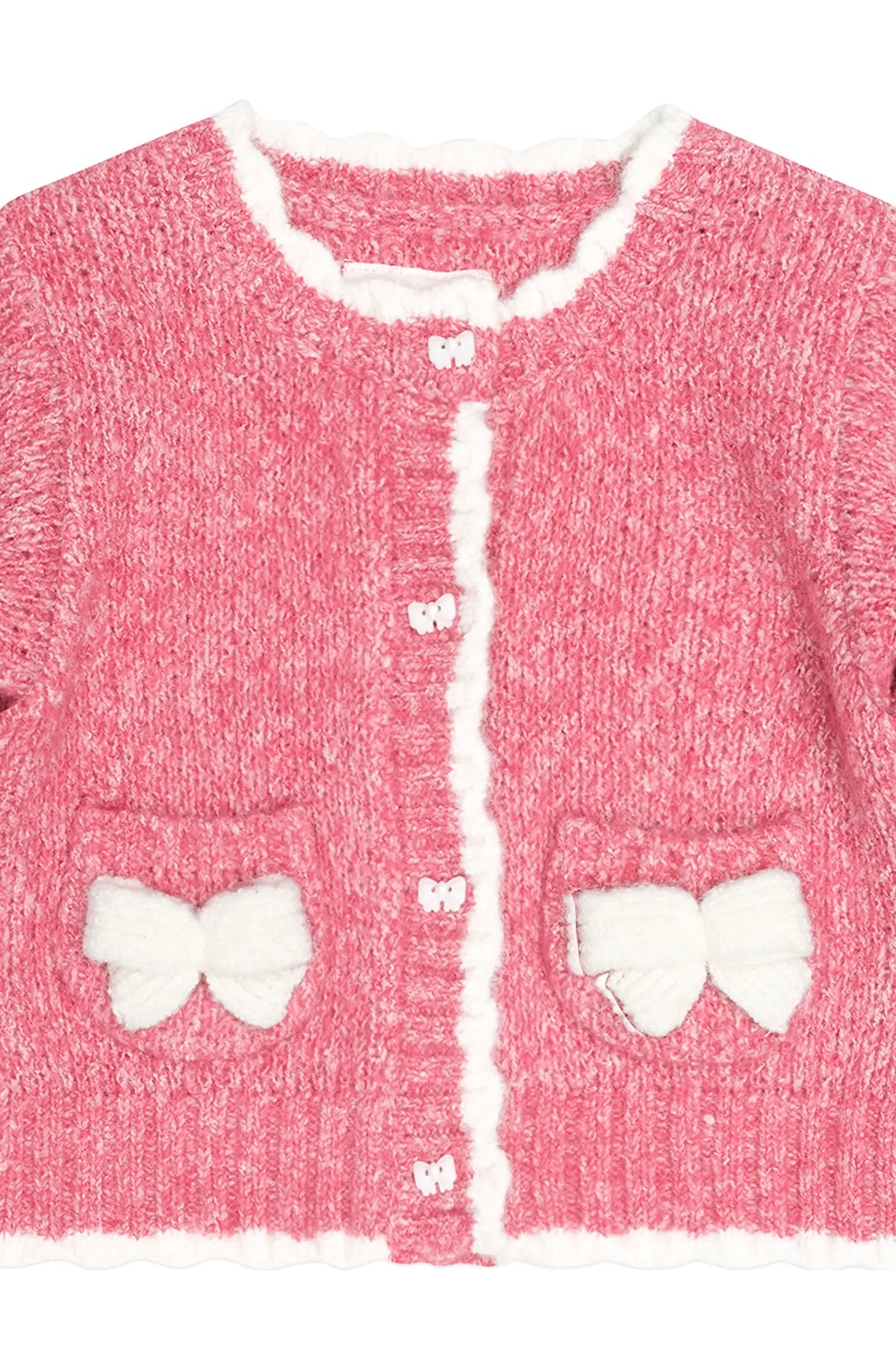 Hux Berry 3D Bow Scalloped Cardi