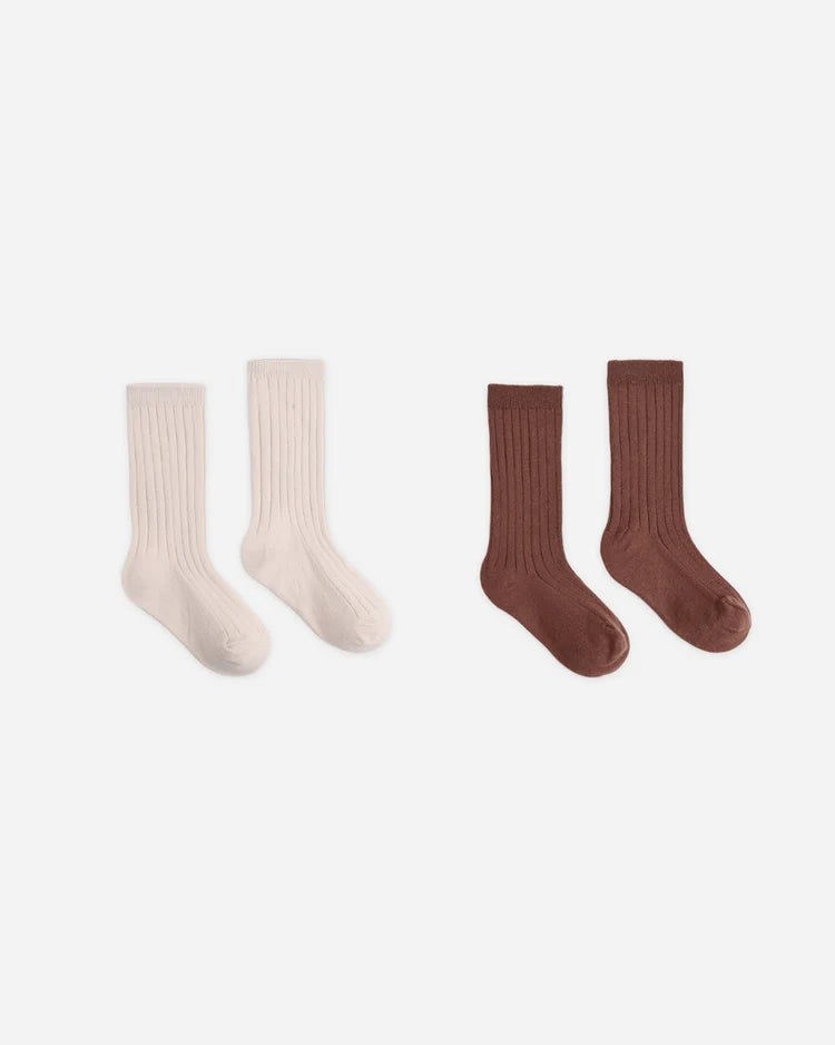 Rylee + Cru Ribbed Socks, 2-Pack || Petal, Mulberry