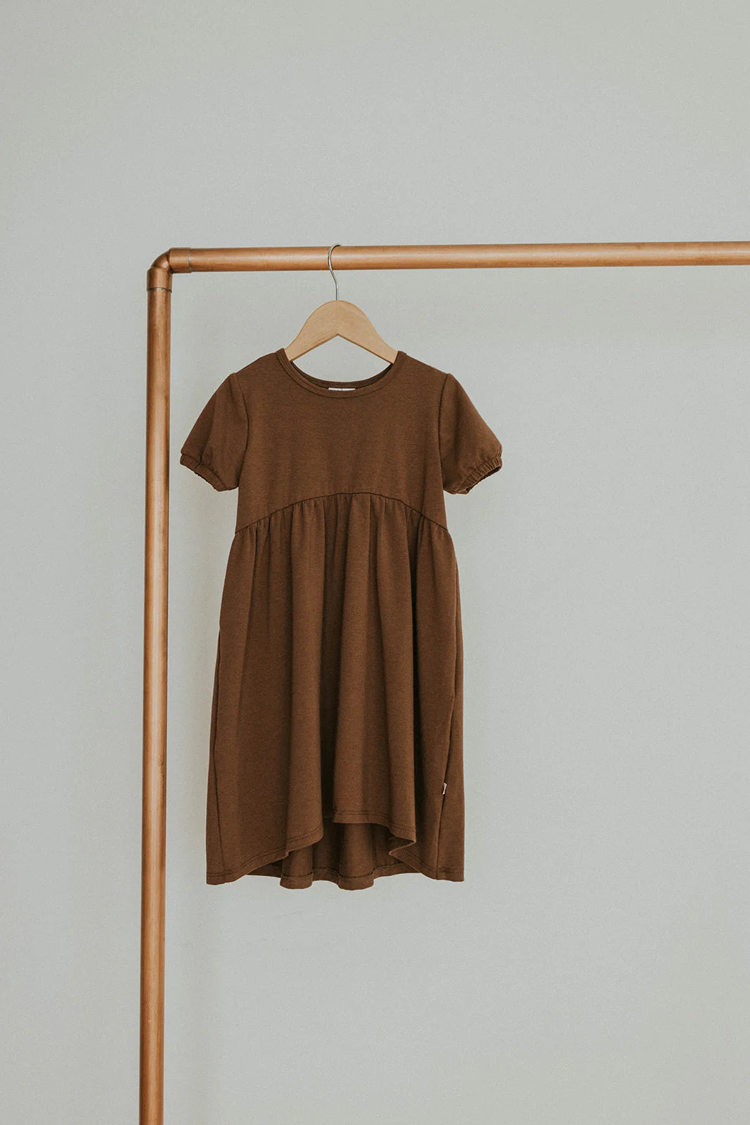 Jax and Lennon Empire Tee Dress || Cocoa Brown