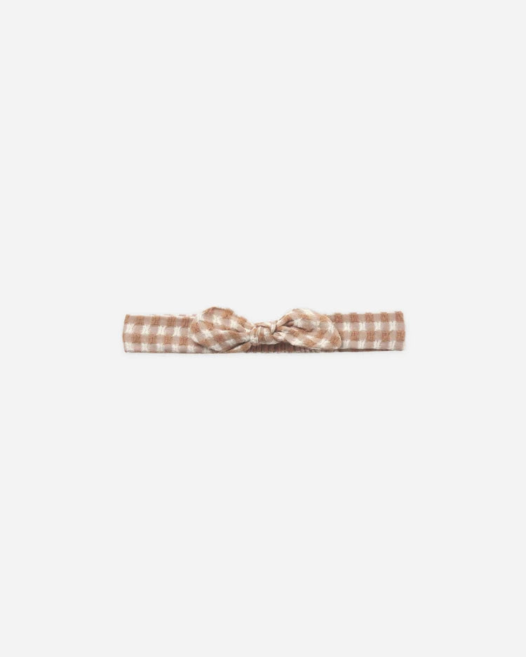 Rylee + Cru Baby Bow Headband || Fawn Gingham