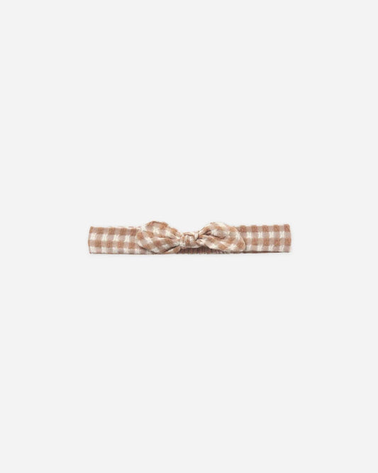 Rylee + Cru Baby Bow Headband || Fawn Gingham