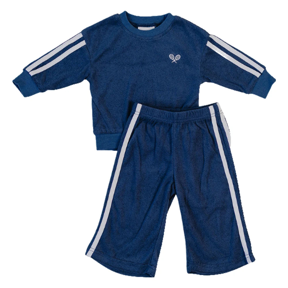Mebie Baby Navy Terry Cloth Tracksuit