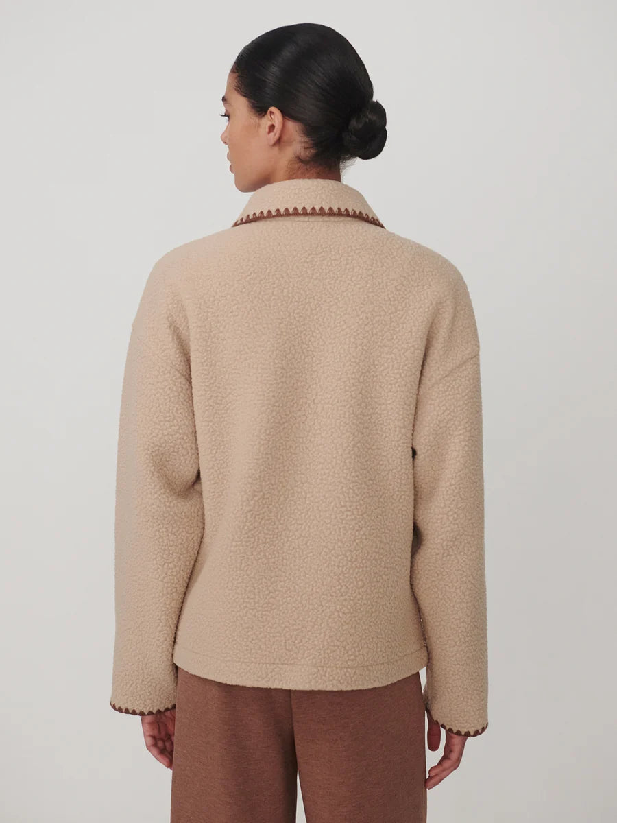 Varley Ruiko Zip Through Fleece || Light Taupe