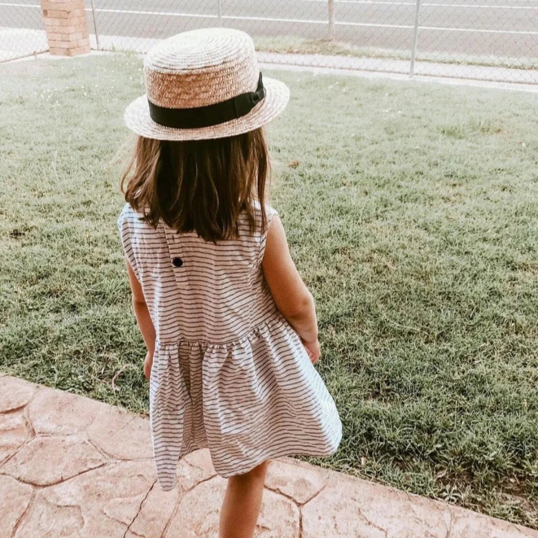 fini. The Label Straw Boater Hat