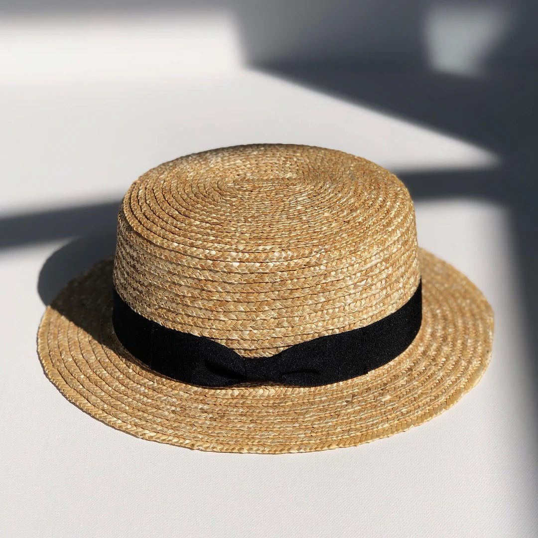 fini. The Label Straw Boater Hat