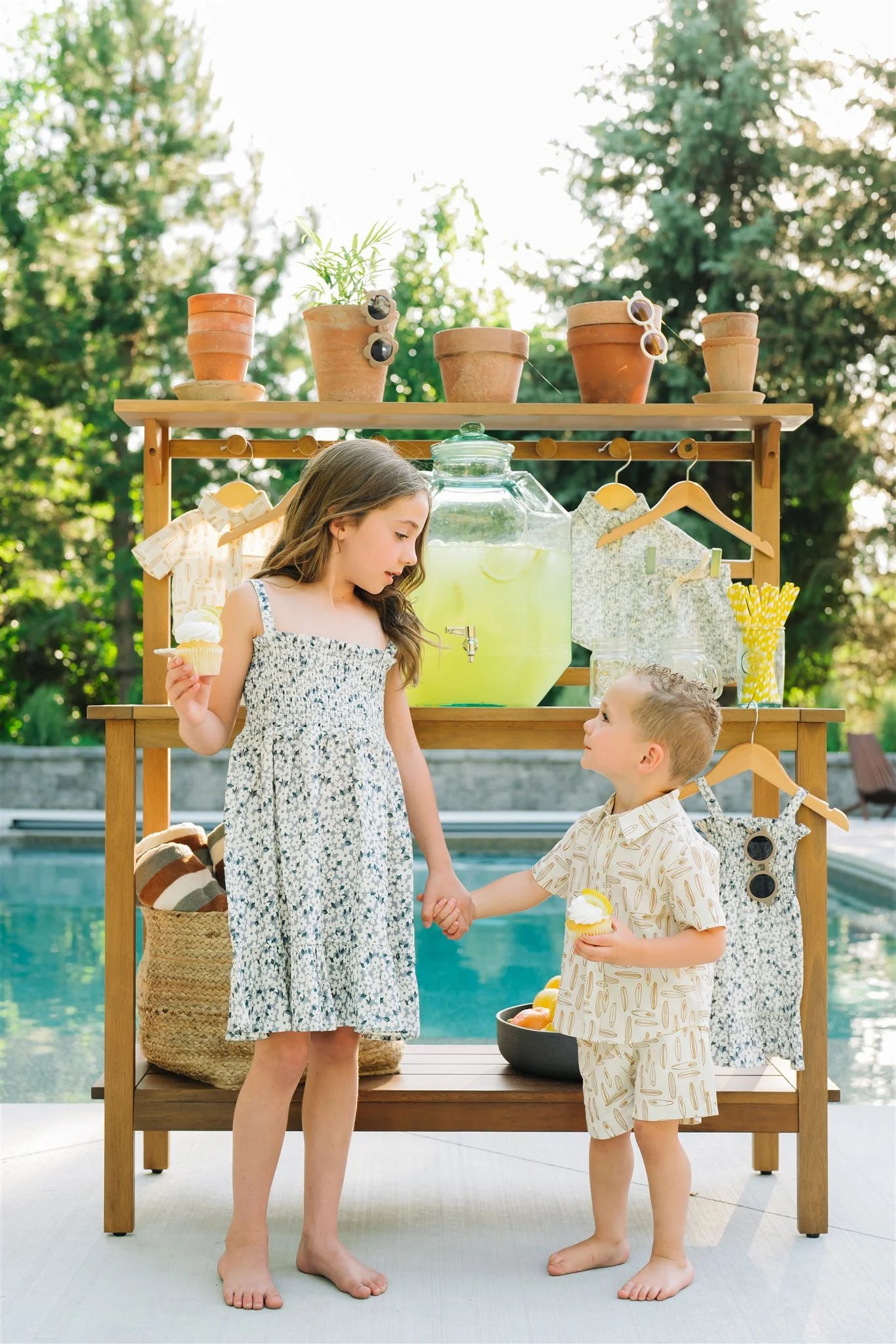 Mebie Baby Blue Floral Linen Dress