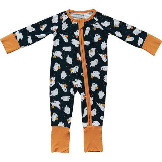 Mebie Baby Zipper Romper || Ghosts