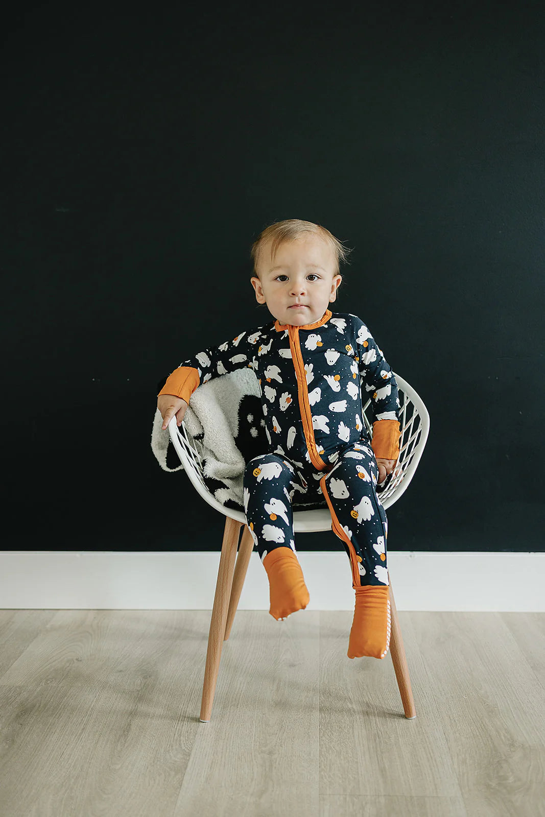 Mebie Baby Zipper Romper || Ghosts