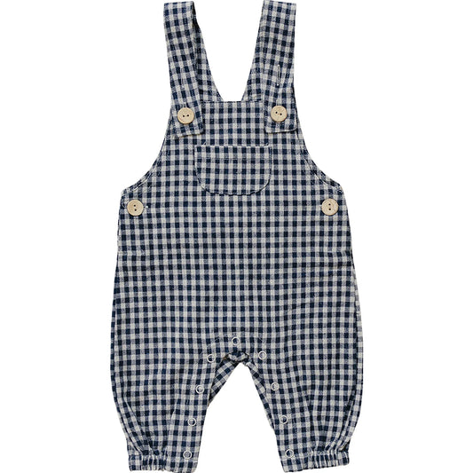 Mebie Baby Gingham Linen Overalls