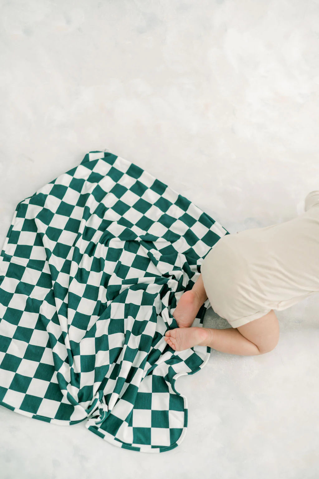 Little Lott Co. Bamboo Everything Blanket || Green Checker