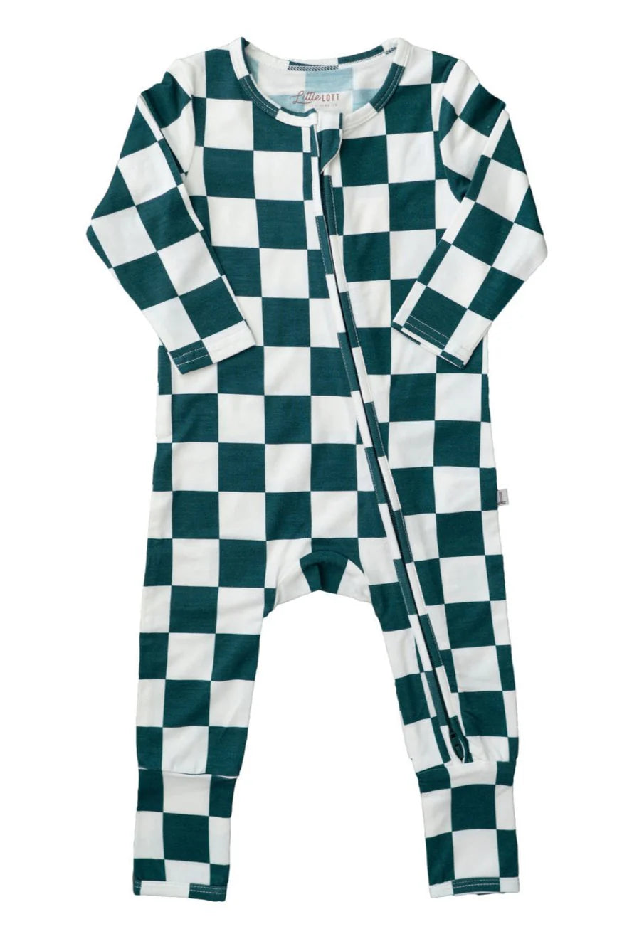 Little Lott Co. Bamboo Romper || Green Check