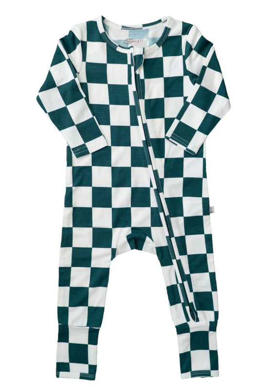 Little Lott Co. Bamboo Romper || Green Check