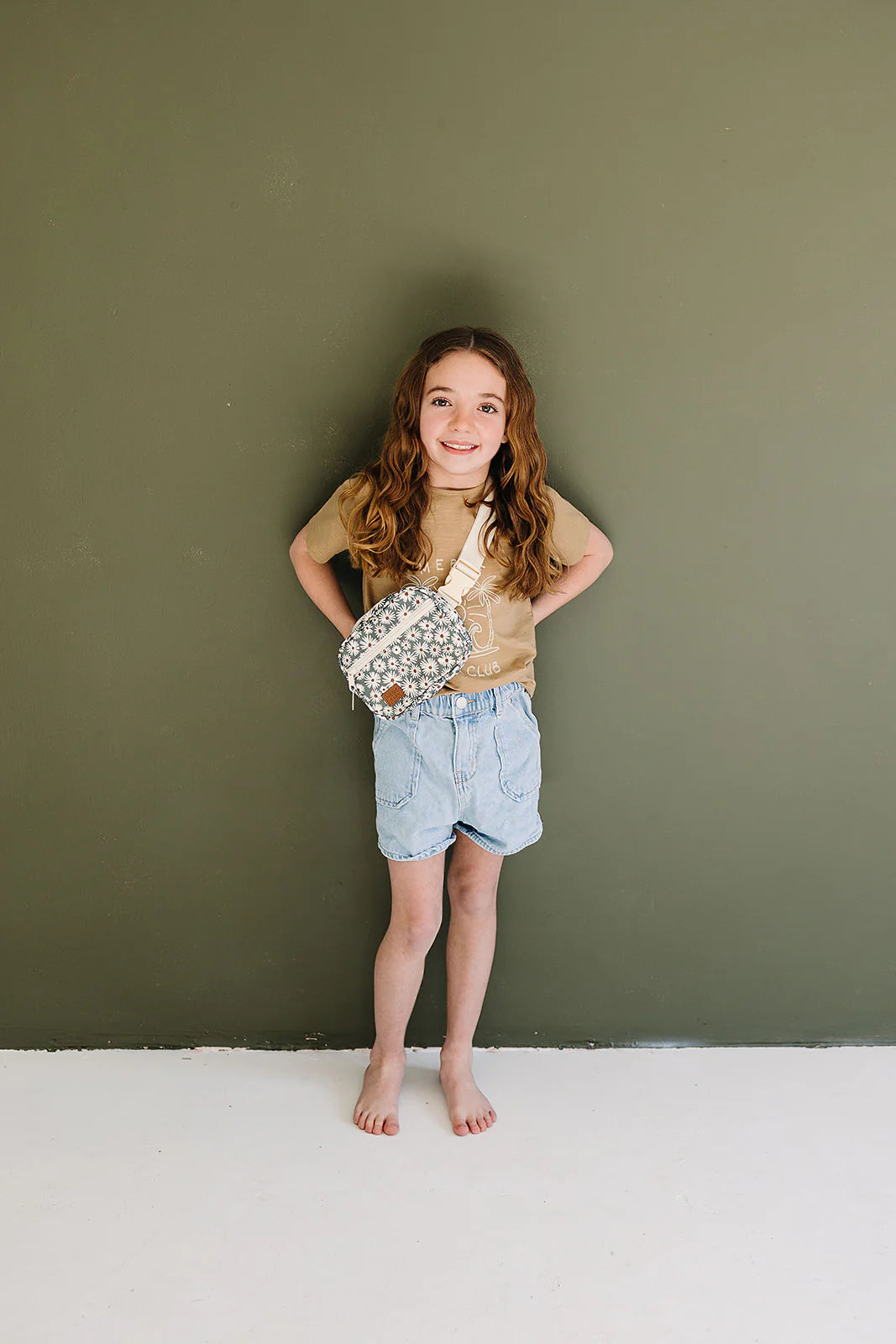 Mebie Baby Fanny Pack || Green Daisy