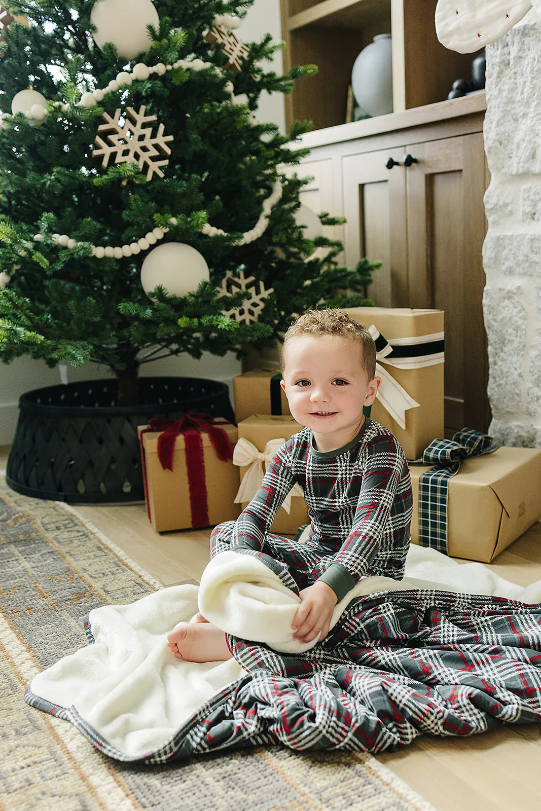 Mebie Baby Fleece Quilt || Green Plaid Bamboo