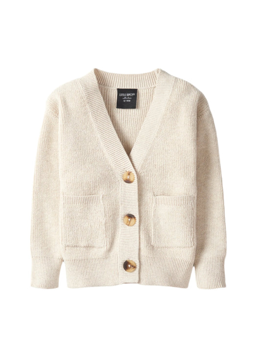 Little Bipsy Knit Cardigan || Greige