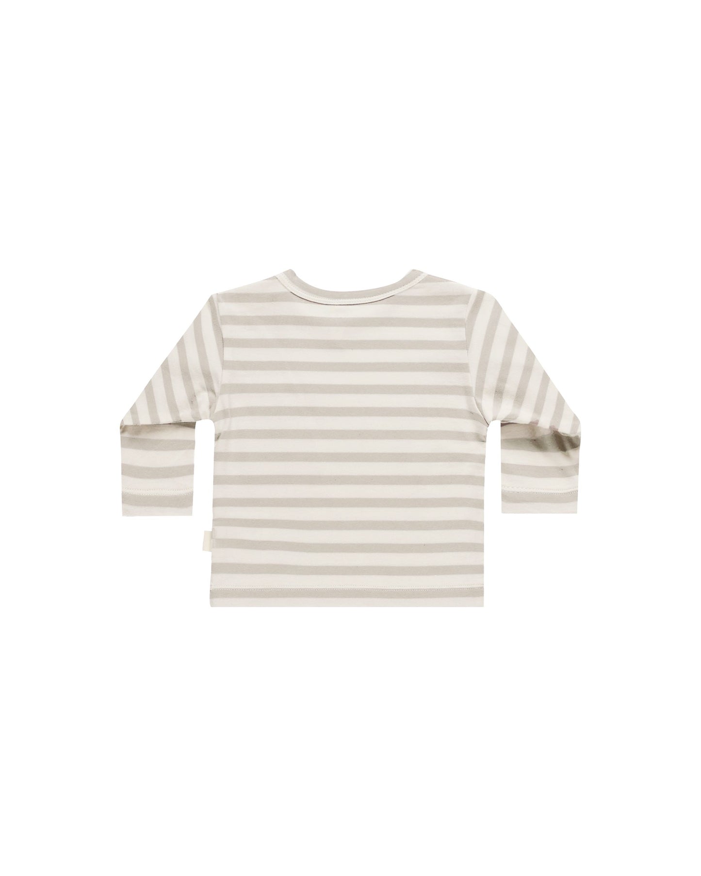 Quincy Mae Long Sleeve Pocket Tee || Grey Stripe