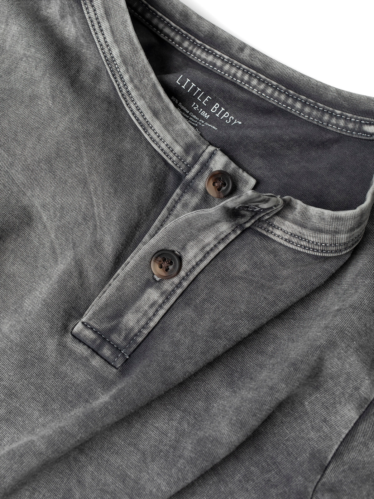 Little Bipsy Jersey Henley Tee || Grey Wash