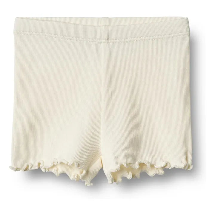 Wheat Kids Rib Shorts Sine || Ivory