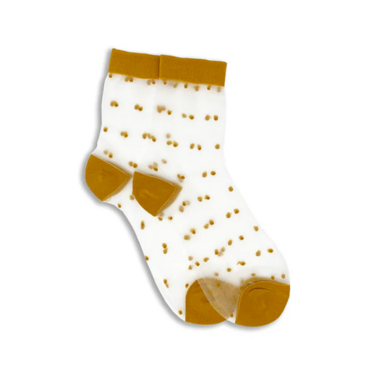 XS Unified Women's Sheer Dot Socks || Harvest